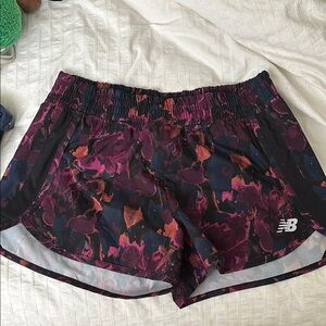 New Balance Women's Floral Print Shorts - Black and Pink